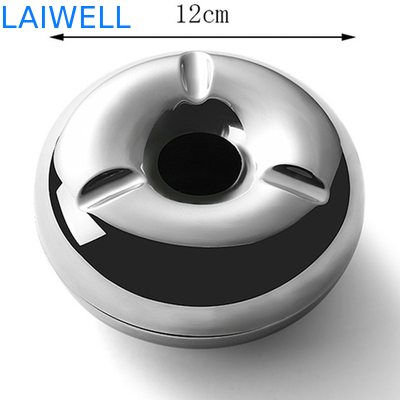 Shiny Silver 12cm Mini Pocket Ashtray Doughnut Shaped Antique Portable Ashtray
