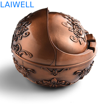 Customized Plating H80mm vintage Metal Pocket Ashtray Luxury Gold Color