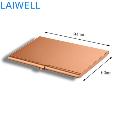 Modern Simplify 94*60mm Aluminium Card Wallets Anodizing Gold Color