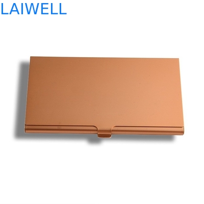 Modern Simplify 94*60mm Aluminium Card Wallets Anodizing Gold Color