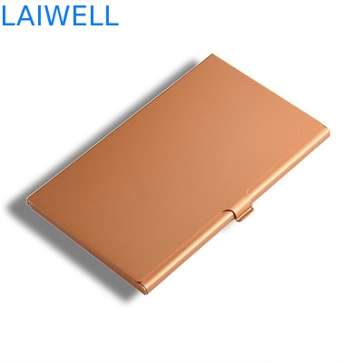 Modern Simplify 94*60mm Aluminium Card Wallets Anodizing Gold Color