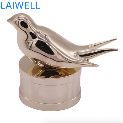 Customized Luxury Bird Design Gold Plating perfume bottle tops Free Sample