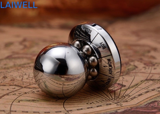 Customized and Creative Zinc Alloy Silver Color Metal Die Casting Lucky Decision Ball for Game and Birthday