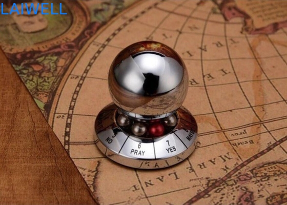 Customized and Creative Zinc Alloy Silver Color Metal Die Casting Lucky Decision Ball for Game and Birthday
