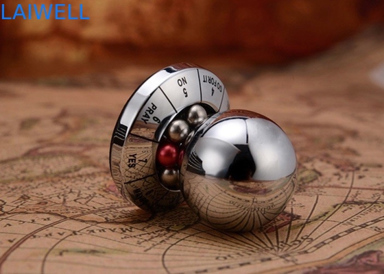 Customized and Creative Zinc Alloy Silver Color Metal Die Casting Lucky Decision Ball for Game and Birthday