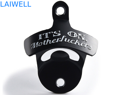 Black Painted Metal 5cm Wall Mounted Bottle Opener Zinc Die Casting Parts