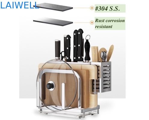 Anticorrosion 304 Stainless Steel Kitchenwares Silver Cutting Board Holder Stand