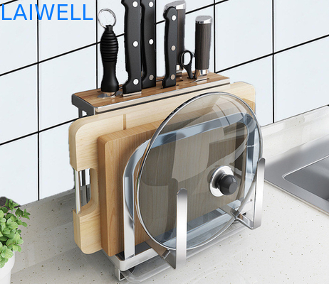 Anticorrosion 304 Stainless Steel Kitchenwares Silver Cutting Board Holder Stand