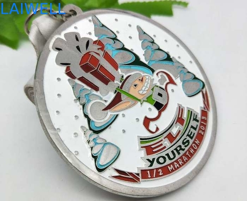 1/2 Marathon Race Metal Medal Zinc Alloy Colored Painting