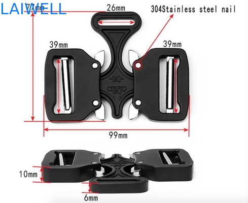 Double Insert Tactical Unisex Metal Belt Buckle Black Plated 38MM