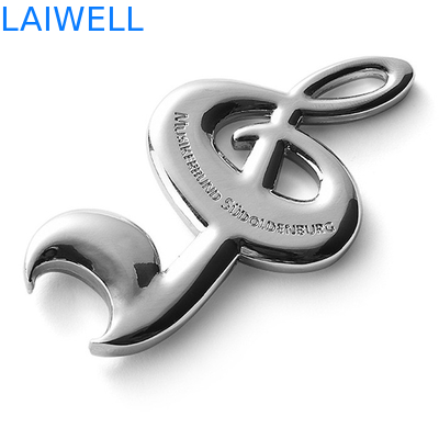 Silver Plating Zinc Alloy Metal Bottle Opener 73*40mm Music Notes Design