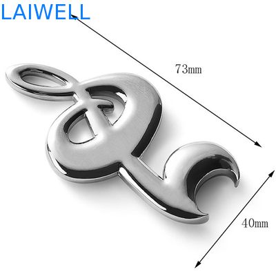 Silver Plating Zinc Alloy Metal Bottle Opener 73*40mm Music Notes Design
