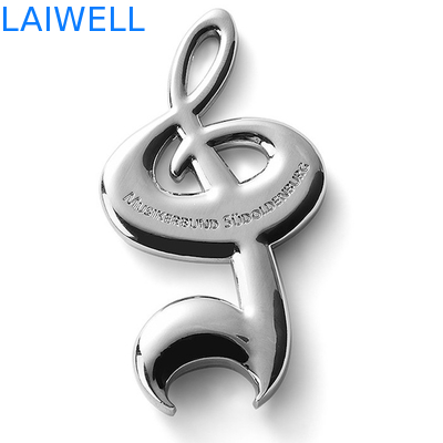 Silver Plating Zinc Alloy Metal Bottle Opener 73*40mm Music Notes Design