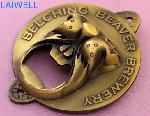 Retro Wall Mounted Ancient Gold Metal Bottle Opener 50*40mm PVD Plated