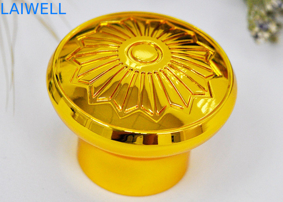 Gold Color Plating Zinc Alloy Perfume Bottle Tops With 17.2mm Inner