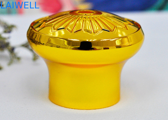 Gold Color Plating Zinc Alloy Perfume Bottle Tops With 17.2mm Inner