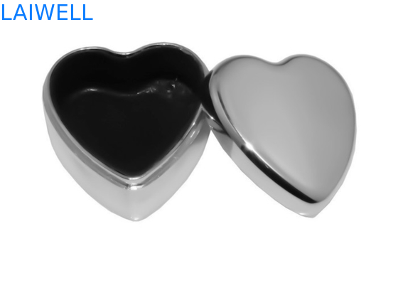 PVD Silver Plating Metal Houseware Zinc Alloy Heart Jewelry Box Rustproof