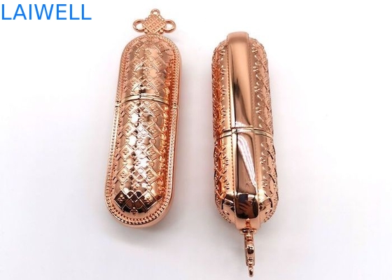 OEM Zinc Alloy Metal Die Casting Lipstick Tube with Chinese Knot Design for High-End Beauty Products