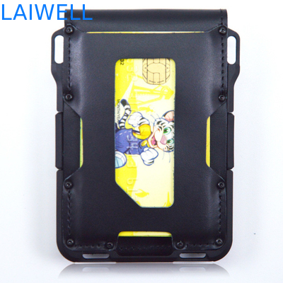 Multifunctional 10 in 1 Pocket Leather Flap Aluminium Card Wallet Anode Oxidizing