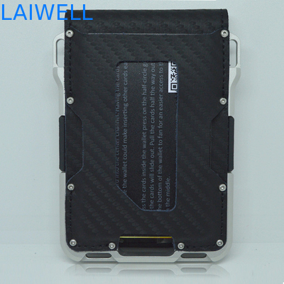 Multifunctional 10 in 1 Pocket Leather Flap Aluminium Card Wallet Anode Oxidizing