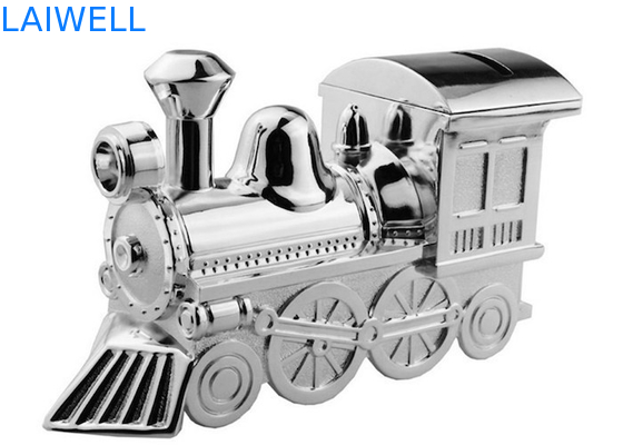 Classical Silver Plating Zinc Alloy Train Coin Bank 145*55*85mm OEM