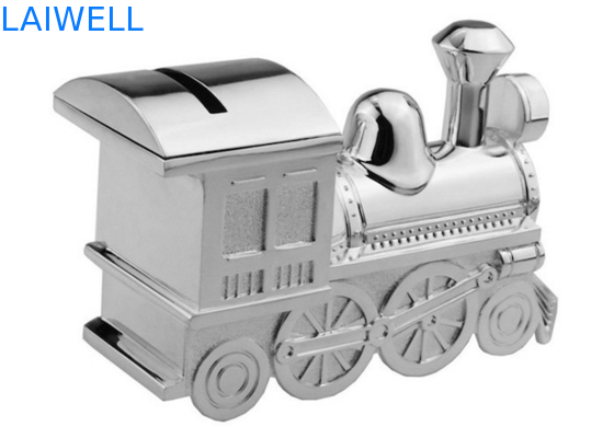 Classical Silver Plating Zinc Alloy Train Coin Bank 145*55*85mm OEM