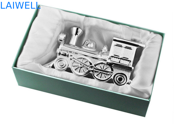 Classical Silver Plating Zinc Alloy Train Coin Bank 145*55*85mm OEM
