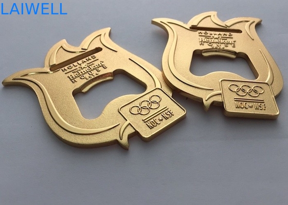 2.0MM Gold Color 2 In 1 Medal Bottle Opener Olympic Sport Plating