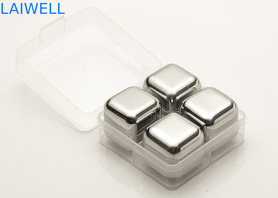 Ice Cube Silver Mirror Polishing Metal Wine Cooler 27MM