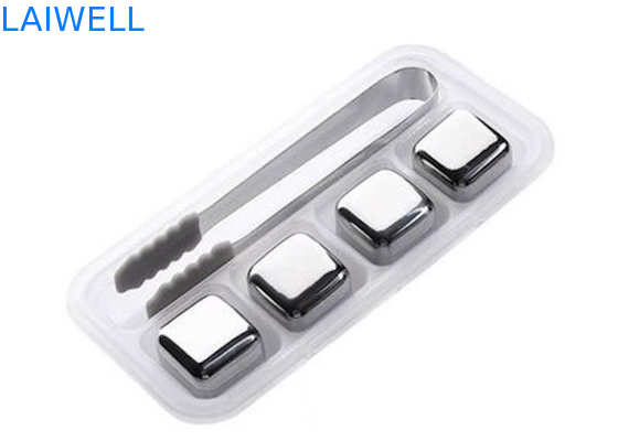 Ice Cube Silver Mirror Polishing Metal Wine Cooler 27MM