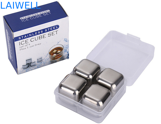 Ice Cube Silver Mirror Polishing Metal Wine Cooler 27MM