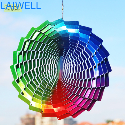 Multi Colored UV Printed Garden Steel Wind Spinner 30*30cm