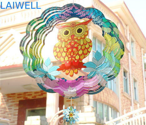 Owl Nordic Style Stainless Steel Rotating Wind Spinner Thickness 0.5mm