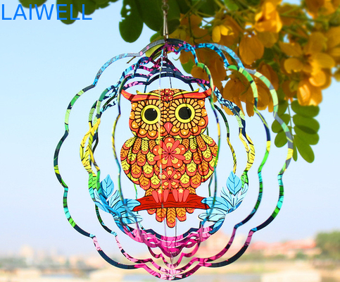 Owl Nordic Style Stainless Steel Rotating Wind Spinner Thickness 0.5mm