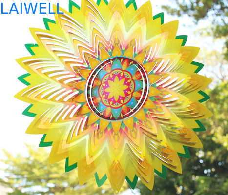 Bright Flower Stainless Steel Garden Wind Spinner Creative Nordic Style