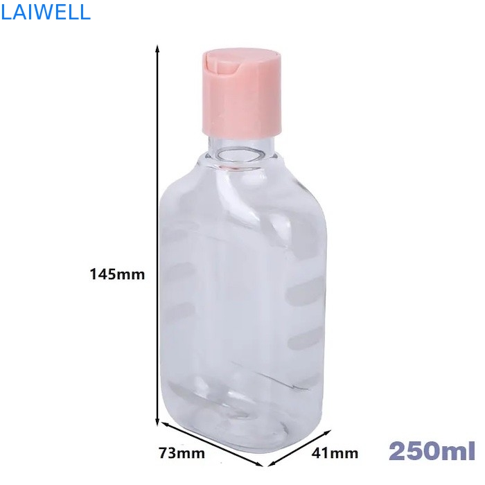 73*41*145MM 250ML Eco PET Square Transparent Lotion Bottles Reusable Plastic Containers for Home Organization