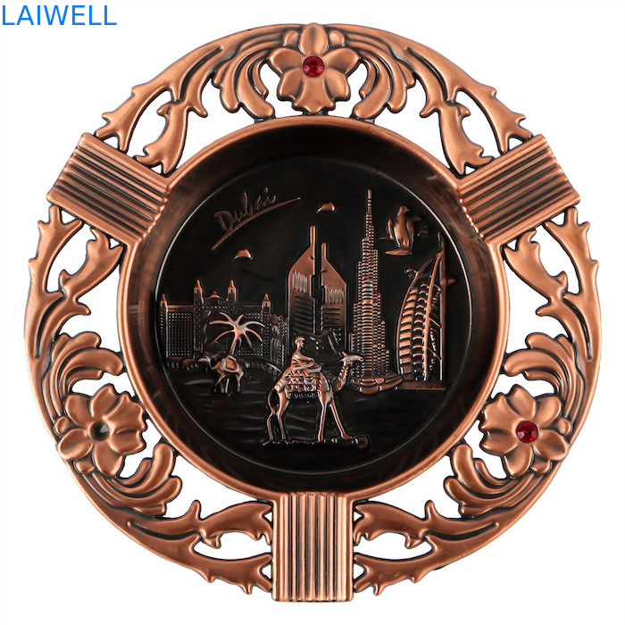 108*109MM Personalized Die Casting Zinc Alloy Cylindrical Metal Pocket Ashtray With Plating Finish