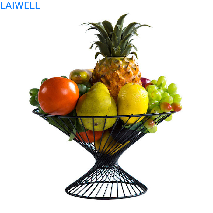 27.5*15*15CM Luxury Black Baking Varnish Iron Fruit Basket Metal Houseware Heat Resistance and Long-Lasting Durability