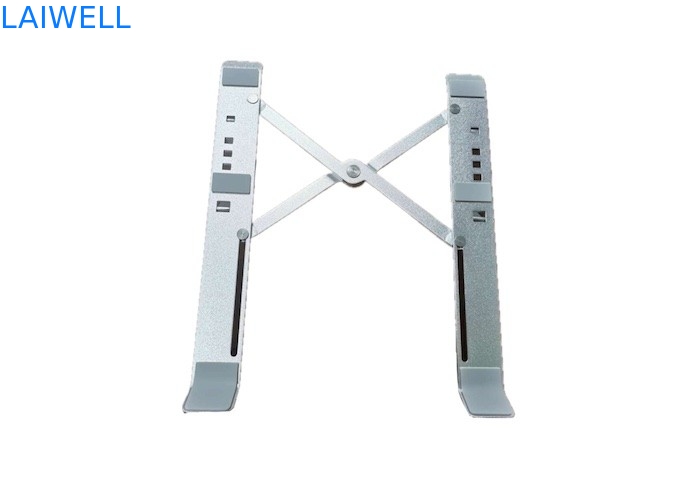 Lightweight Portable 253*60*20mm Gray Aluminum Folding Adjustable Metal Laptop Stand Simple And Elegant Design
