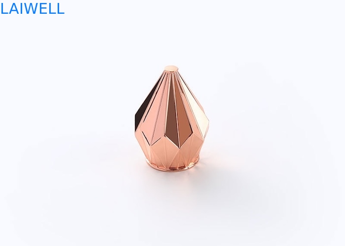 Luxury Unique Diamond Shape Gold Color Zinc Alloy Perfume Bottle Cap For Fragrance Bottle Caps Die Casting CNC Machining