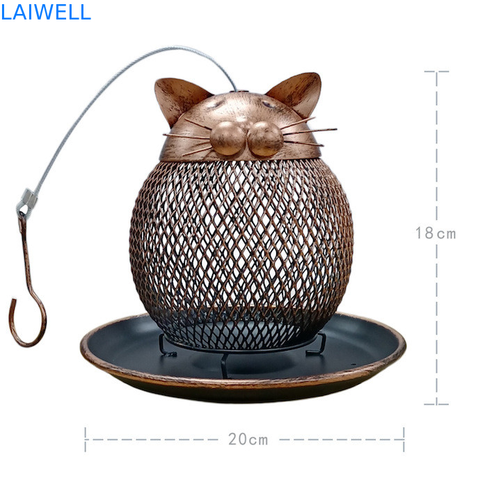 Classical Punch Press Stamping All Metal Bird Feeder Bronze Colored