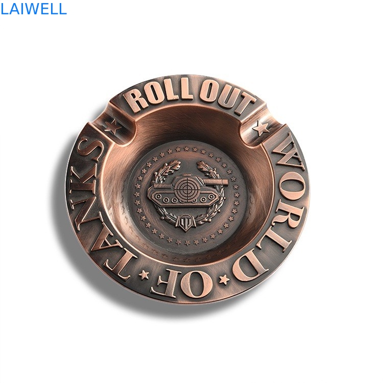 Zinc Alloy Enamel Vintage Portable Ashtray Laser Engraving Logo Purse Ashtray
