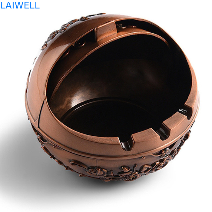 Customized Plating H80mm vintage Metal Pocket Ashtray Luxury Gold Color