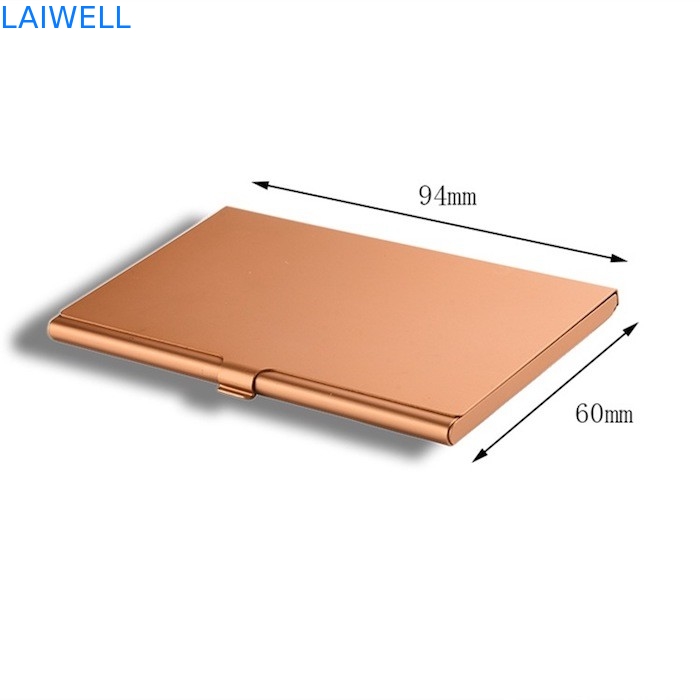 Modern Simplify 94*60mm Aluminium Card Wallets Anodizing Gold Color