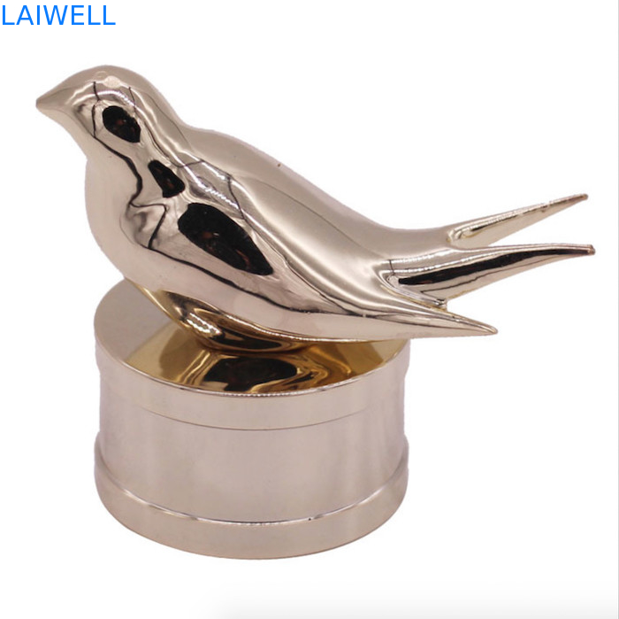 Modern And Fashionable Zinc Alloy Perfume Bottle Caps With Custom Bird Design For High-End Fragrances