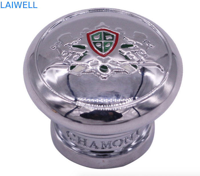 Customized Die Casting Zinc Alloy Perfume Bottle Caps With Silver Grey Plating For High-End Fragrance Bottles
