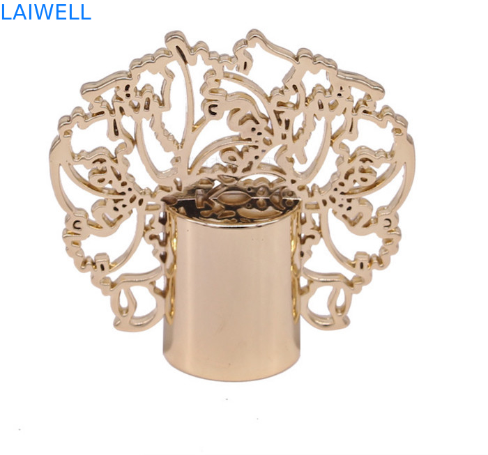 Customized Gold Color Plated Zinc Alloy Perfume Bottle Caps for Luxury Perfume Bottle Packaging