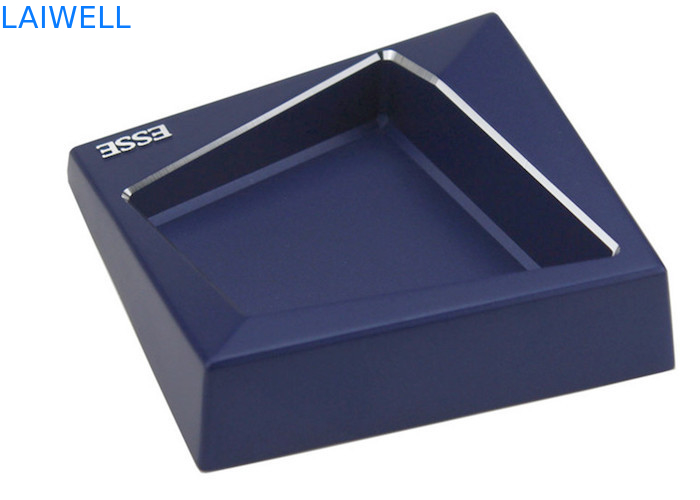 Customizable Creative Geometry Design Portable Process Die Casting Aluminum Plating Blue Metal Pocket Ashtray