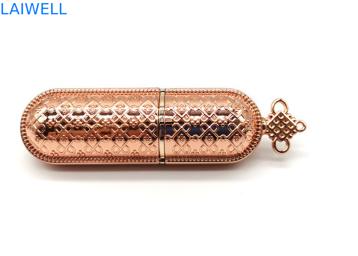 OEM Zinc Alloy Metal Die Casting Lipstick Tube with Chinese Knot Design for High-End Beauty Products