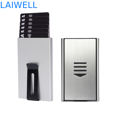 Portable 60*15*100MM Silver Anodized Aluminum Card Wallet With Customizable Laser Engraving